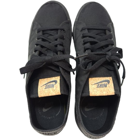 Nike Court Legacy Canvas Cork Black Low Top Sneakers New - Picture 4 of 13